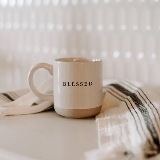 Blessed Cream Stoneware Coffee Mug