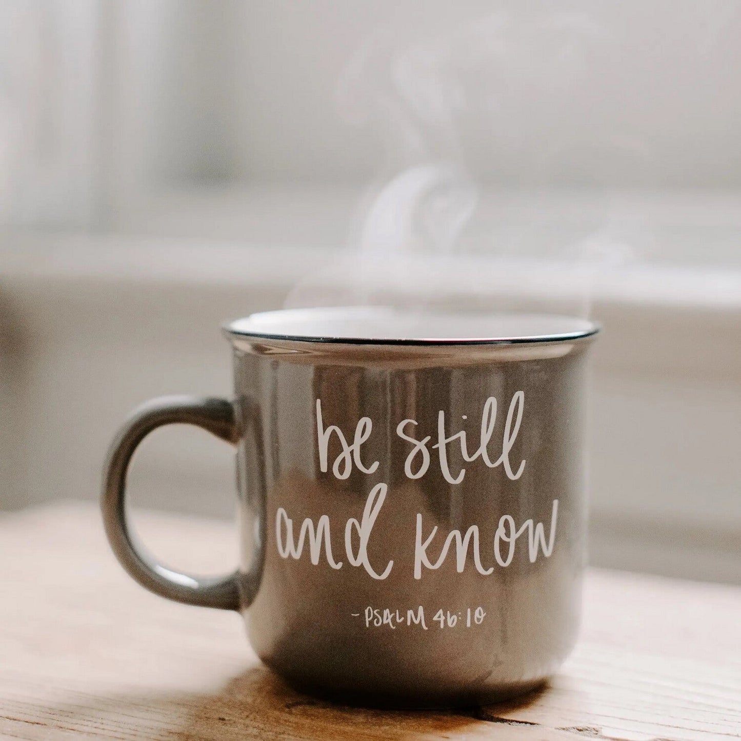 Be Still and Know - Grey Campfire Coffee Mug - 16 oz