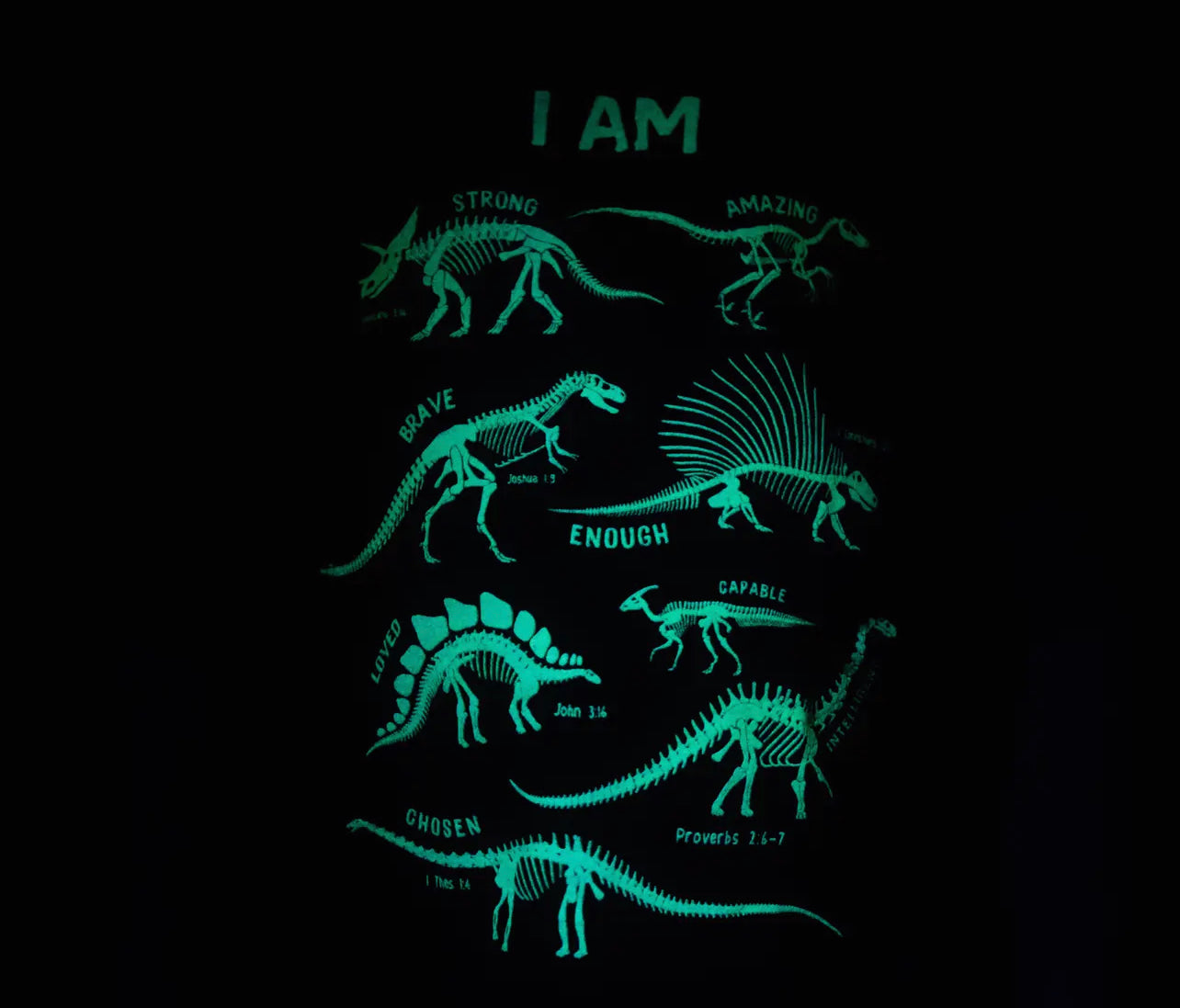 Dino Affirmations Tee - Glows in the Dark